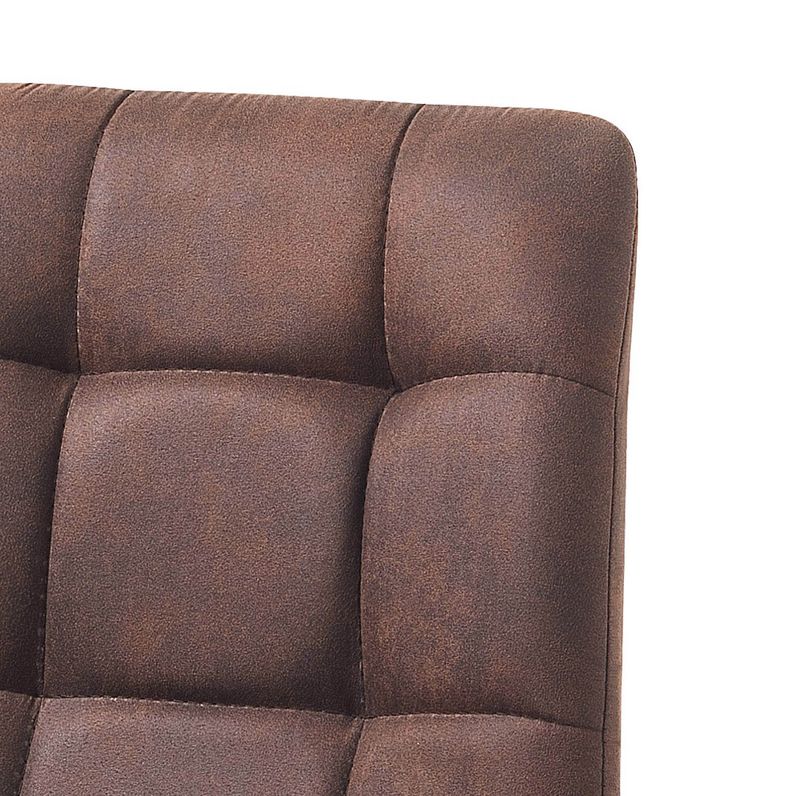 Sedia Isla Old Brown in microfibra effetto velluto Marrone invecchiato e metallo Nero opaco, 44x56xh87 cm