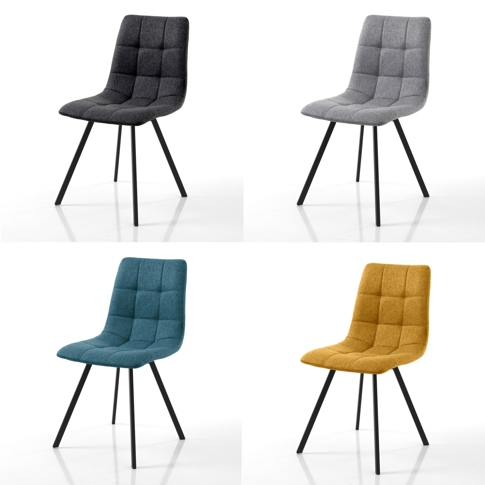 Sedia NEW UNITY COLORS (4 sedie colorate) 1 colore Grigio + 1 colore