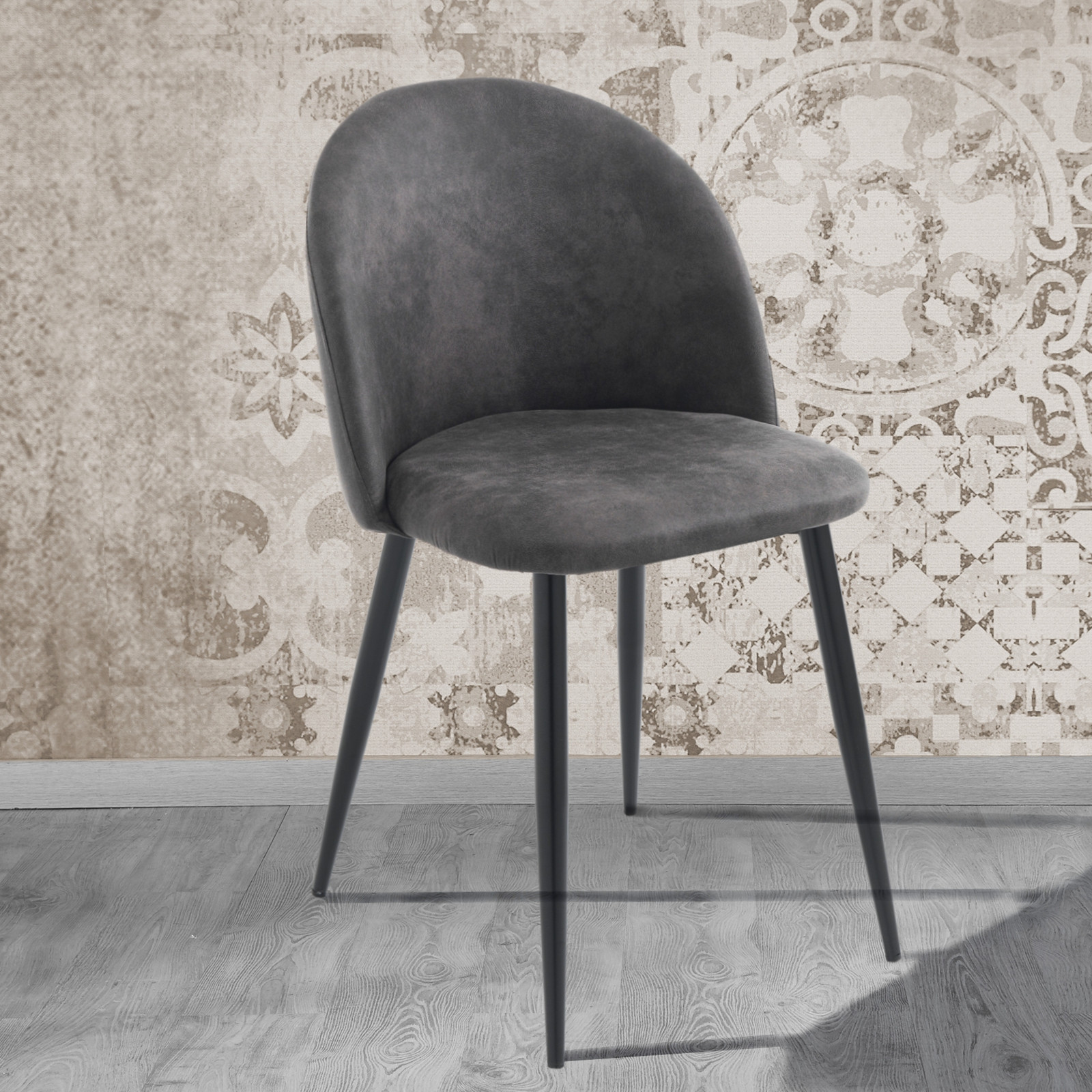 Sedie Malaga: Design elegante con struttura in metallo e seduta in  microfibra velluto